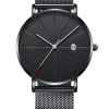 Minimalist Black Mesh Watch – Modern Classic Design-Custom Engraved