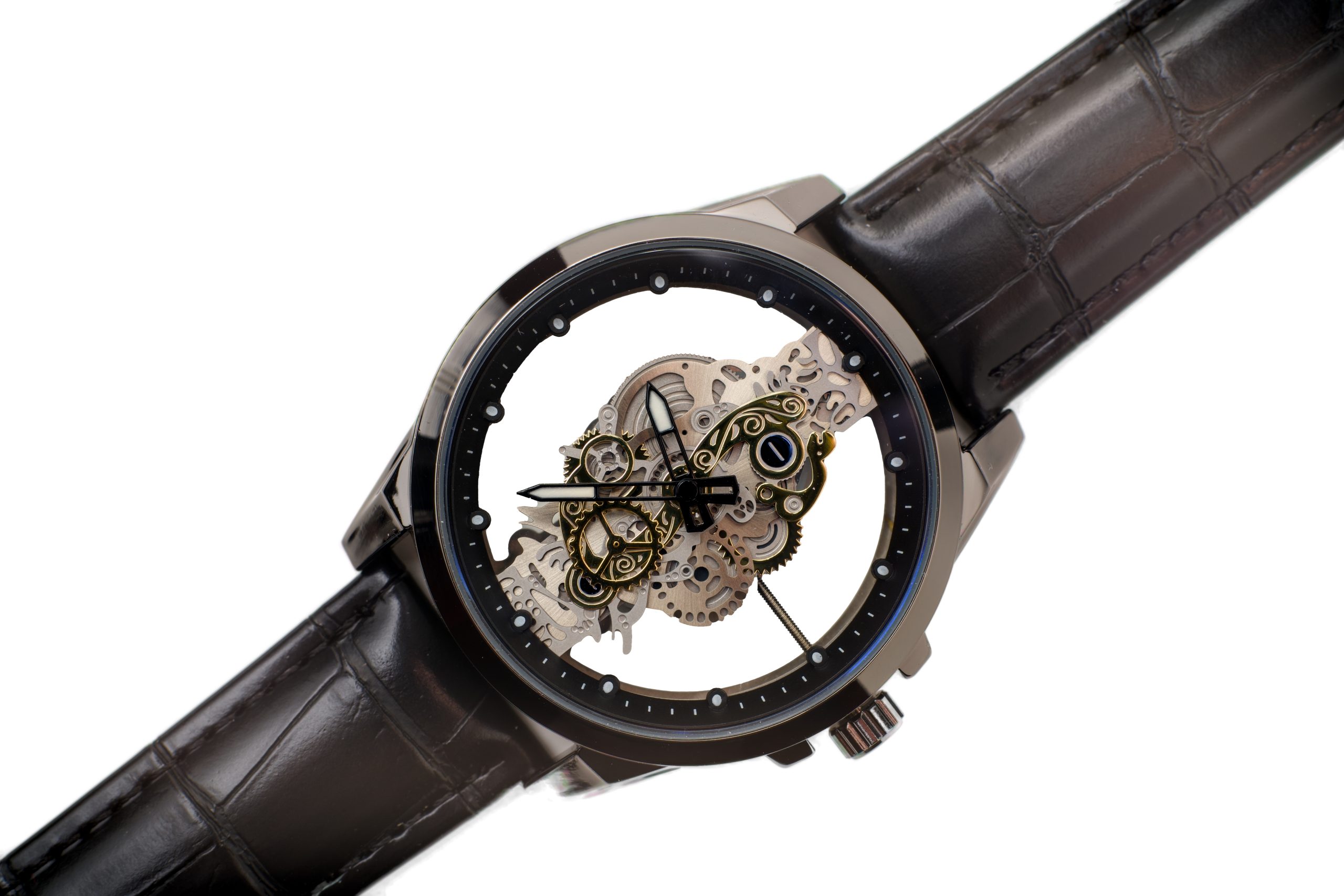 Fashionable Casual Men's watch Hollow Transparent Waterproof Night Light