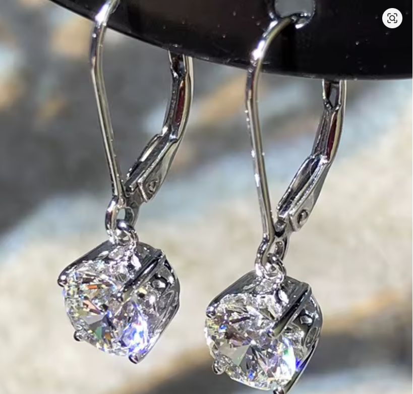 Classic Round Brilliant Drops Earrings - Image 2