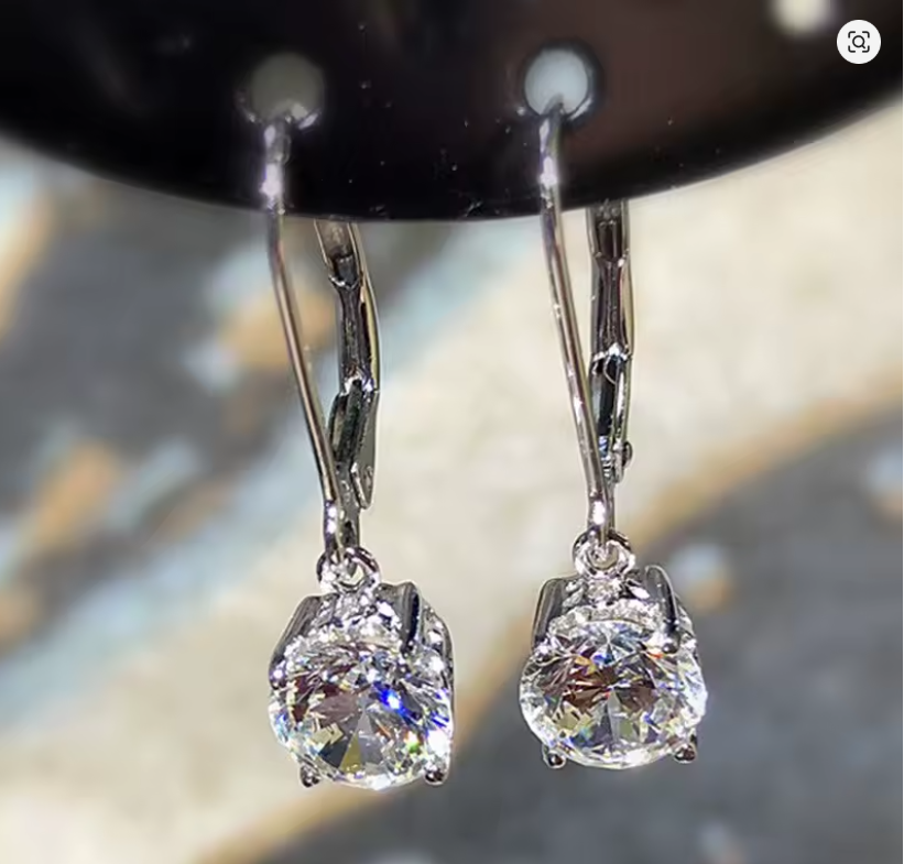 Classic Round Brilliant Drops Earrings - Image 3