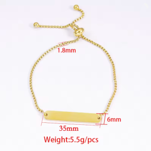 Alternative view of The Signature Adjustable Bar Bracelet - Custom Engraved