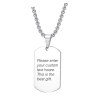 Custom Engraved Stainless Steel Pendant Necklace Silver Tag Plate Army