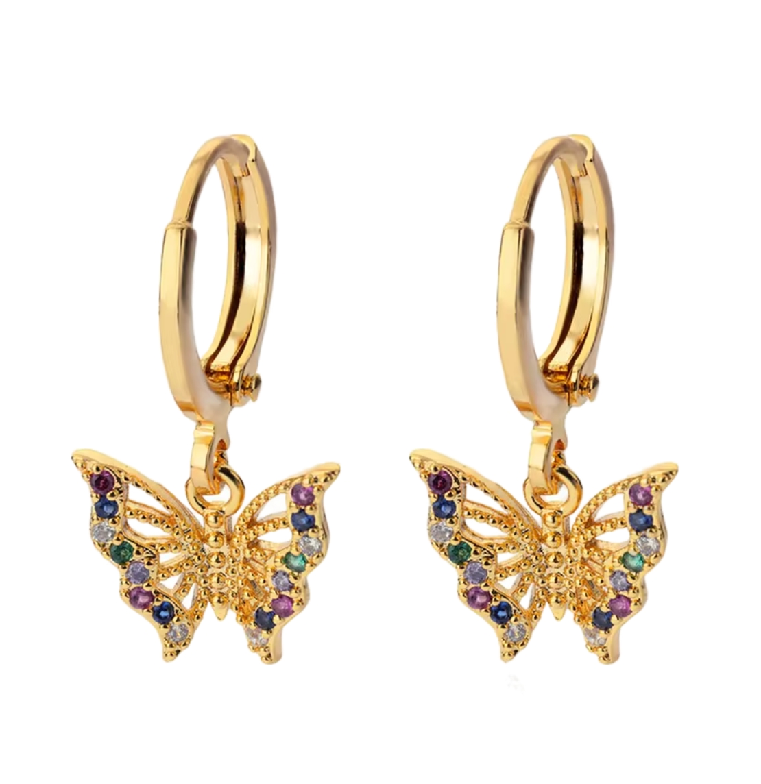 Ethereal Flutter Multi-Gemstone Butterfly Hoops