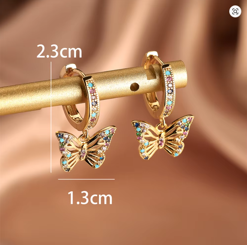 Ethereal Flutter Multi-Gemstone Butterfly Hoops - Image 5