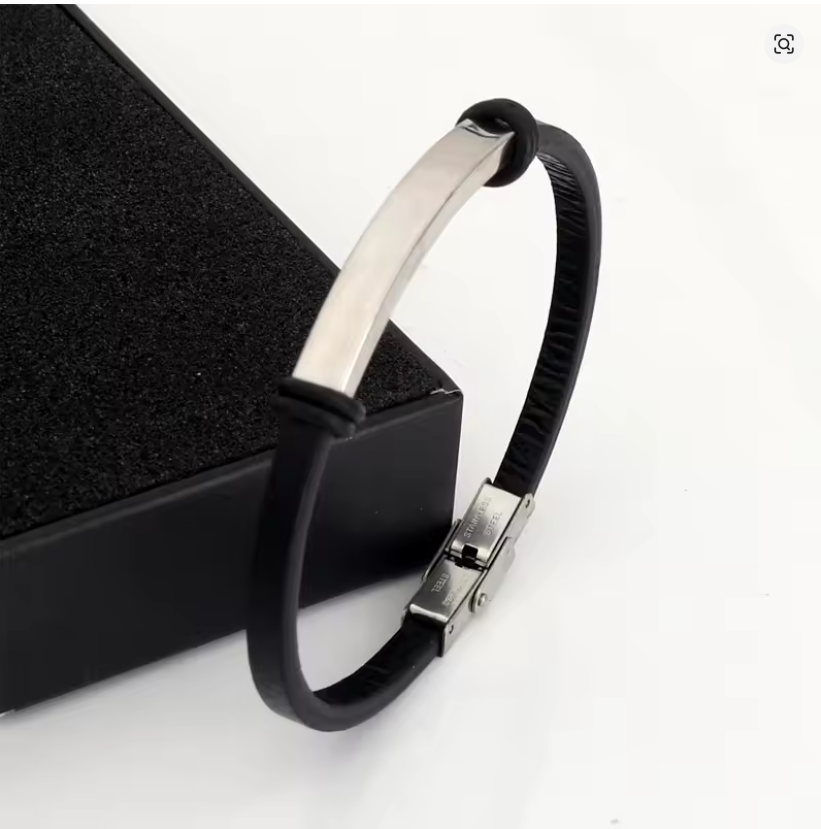 Punk Thin Custom Text Name Adjustable Leather Bracelet Personalized Stainless Steel Bracelets For Women Men ID Bracelet