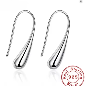 Alternative view of 925 Sterling Silver Water Droplets/Raindrops Stud Earrings For Woman Wedding Engagement Fashion Party Charm Jewellery